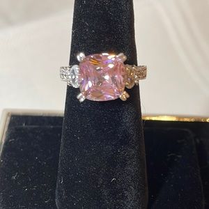 Diamonique Pink CZ Ring